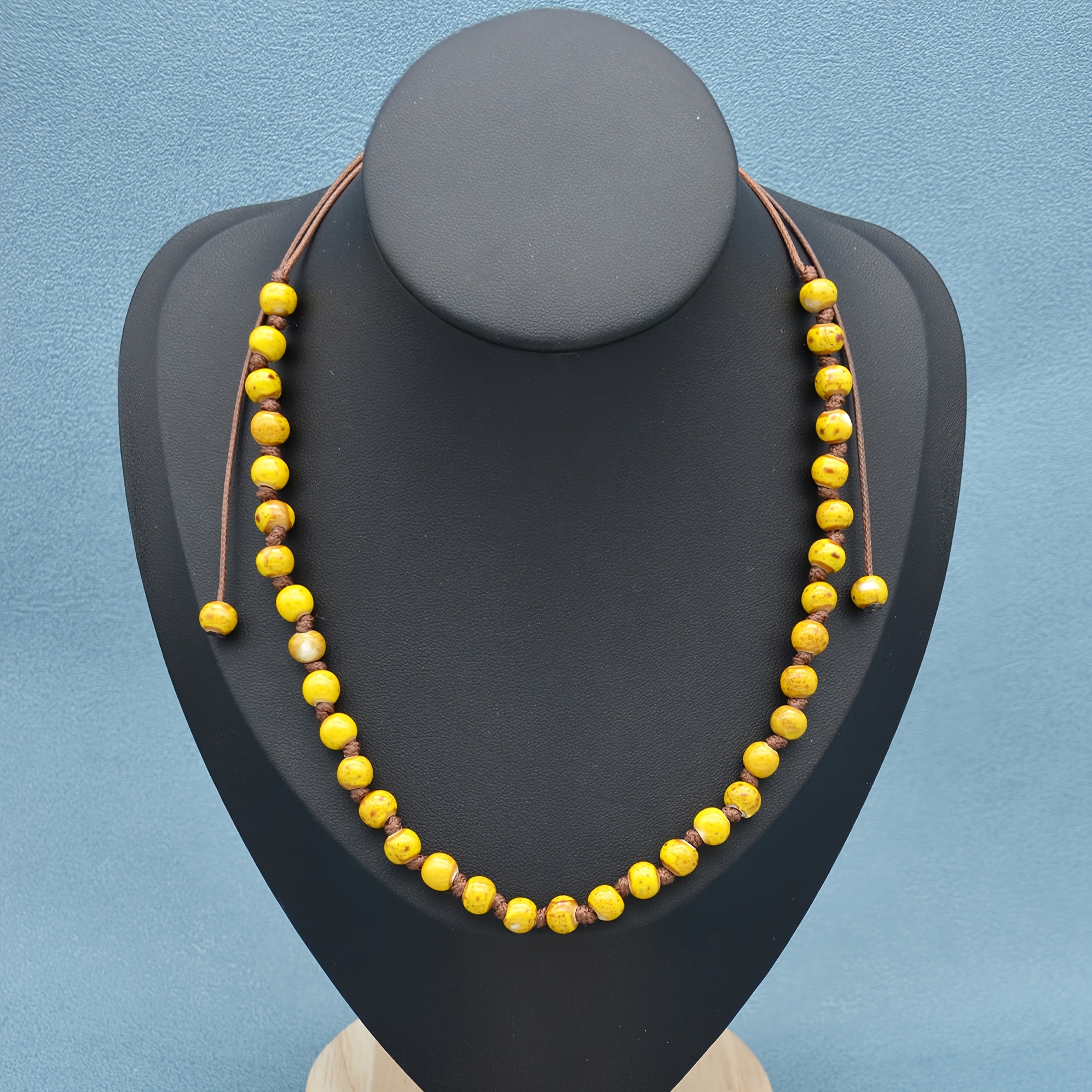 ESBBELA Colorful Ceramic Bohemian Hawaiian Necklace Adjustable 30 48 60